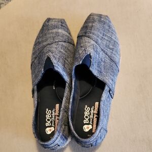 BOBS from Skechers Men's Denim-Textured Slip-On Loafers